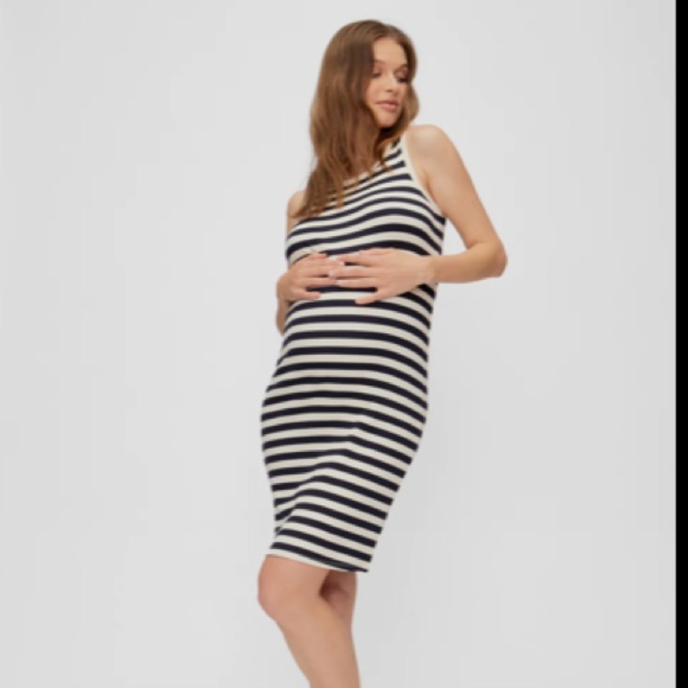 FEATHERS Maternity Striped Tank Dress | XL
